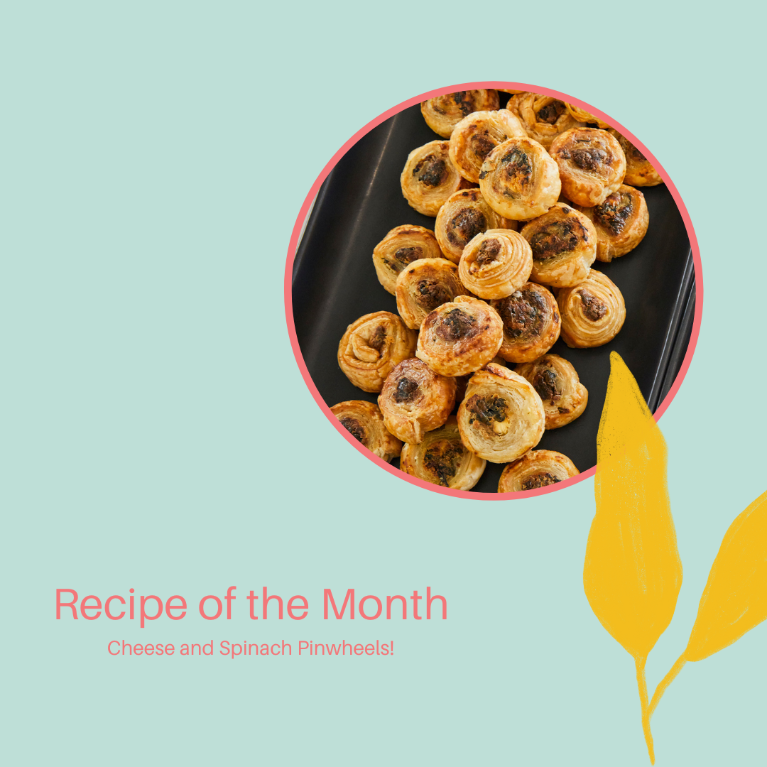 STGM Recipe of the Month Cheese and Spinach Pinwheels